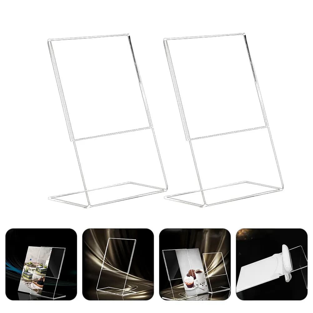 Espositore in acrilico da 3 pezzi, porta-insegne ad alta trasparenza, versatile porta-menu da tavolo, porta-foto, porta-etichette per negozi commerciali