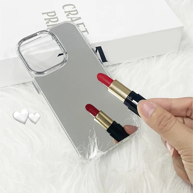 Makeup Mirror Phone Case For iPhone 17 Air 16 plus 15 14 13 12 11 Pro Max X XS XR Shockproof Anti-Scratch Full Protection Cover