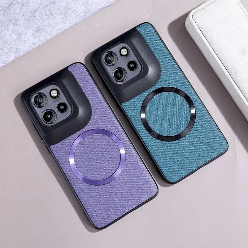 Custodia magnetica in pelle tinta unita Magsafe per Moto Edge 50 Neo 50 Fusion 50 Ultra Motorola Edge 40 Cover di ricarica wireless di lusso