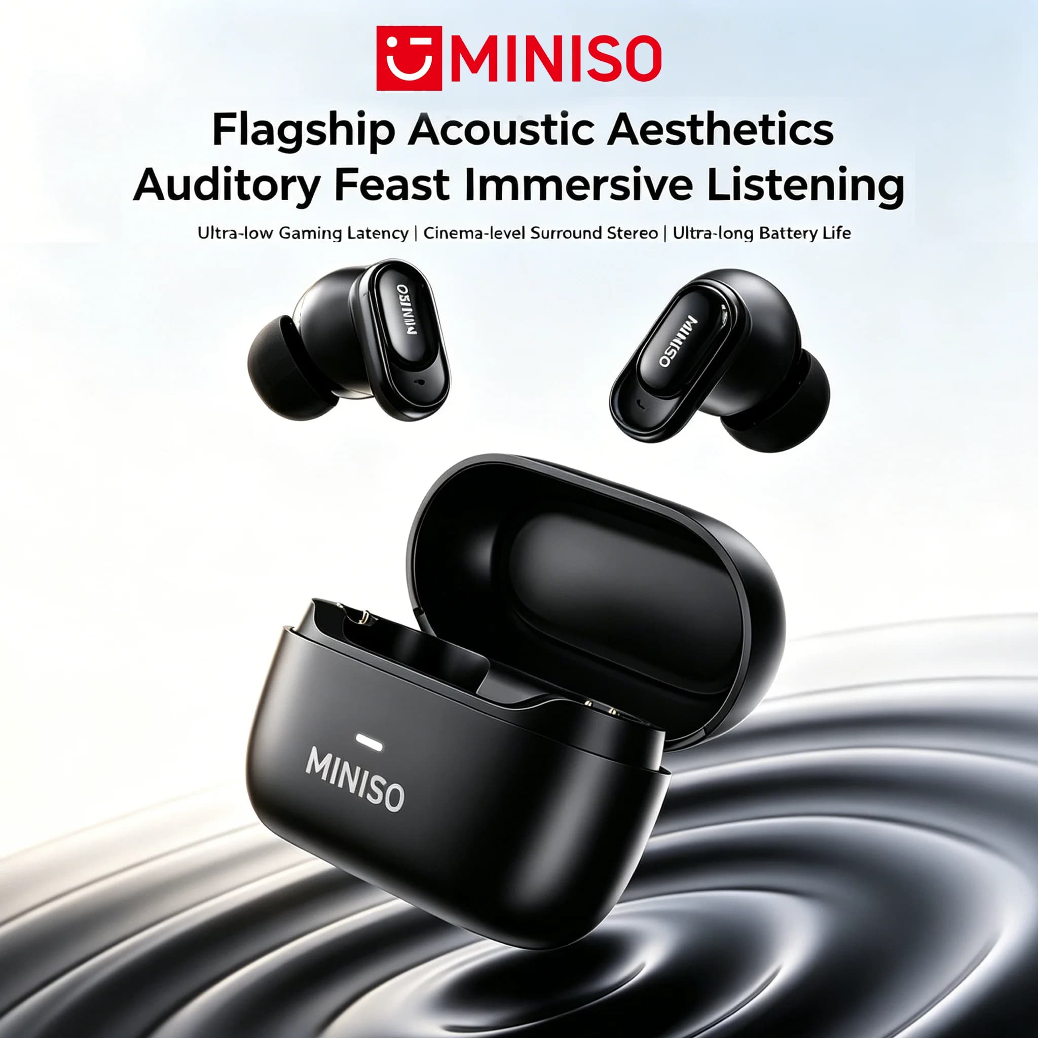 MINISO MS130 Wireless Bluetooth Earphones Low Latency Comfort In-Ear Earbuds Macaron ENC Soft Wireless Headphones Travel Sport