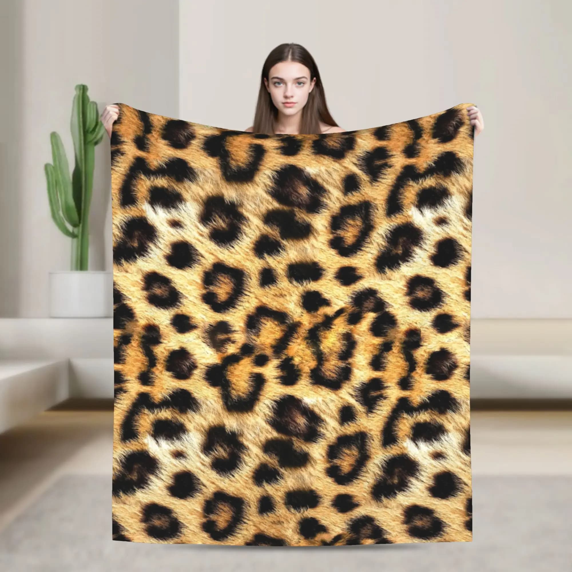Coperta in flanella di pelliccia di leopardo Coperta morbida e calda per animali per soggiorno Copriletto per divano letto alla moda da campeggio