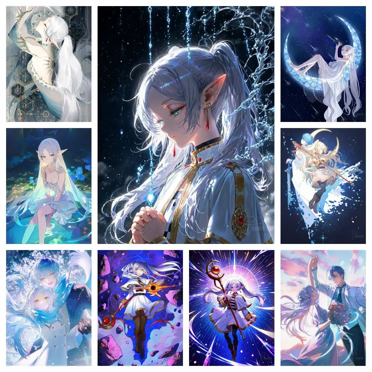 Anime Frieren: Beyond Journey’s Popular Characters 5D Diamond Painting Embroidery Cross Stitch Handmade Crafts Home Decor Gift