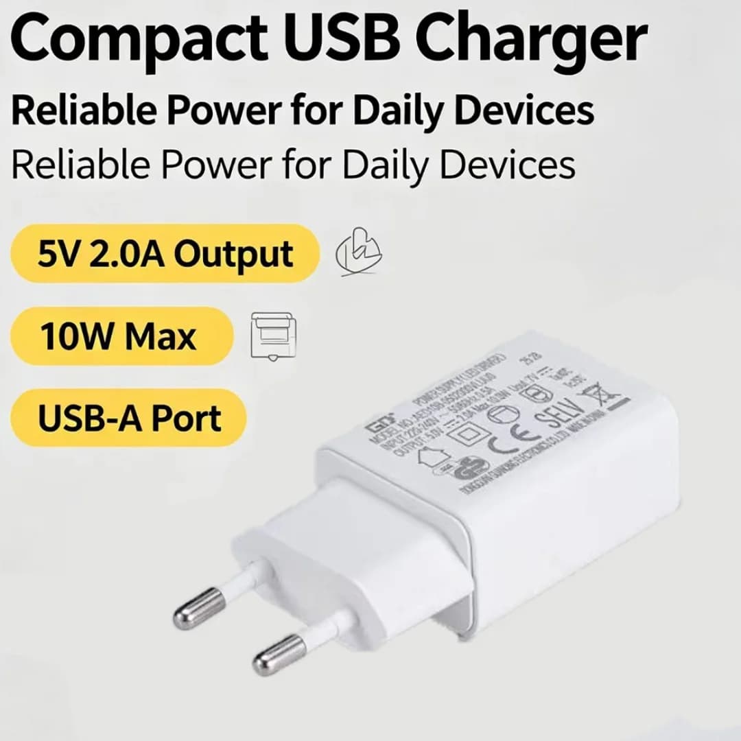 Wholesale Multi Pack 10W EU USB Charger 100-240V 5V2A Adapter For Walkie Talkie Massage Gun CCTV Router Projector BT Gadgets