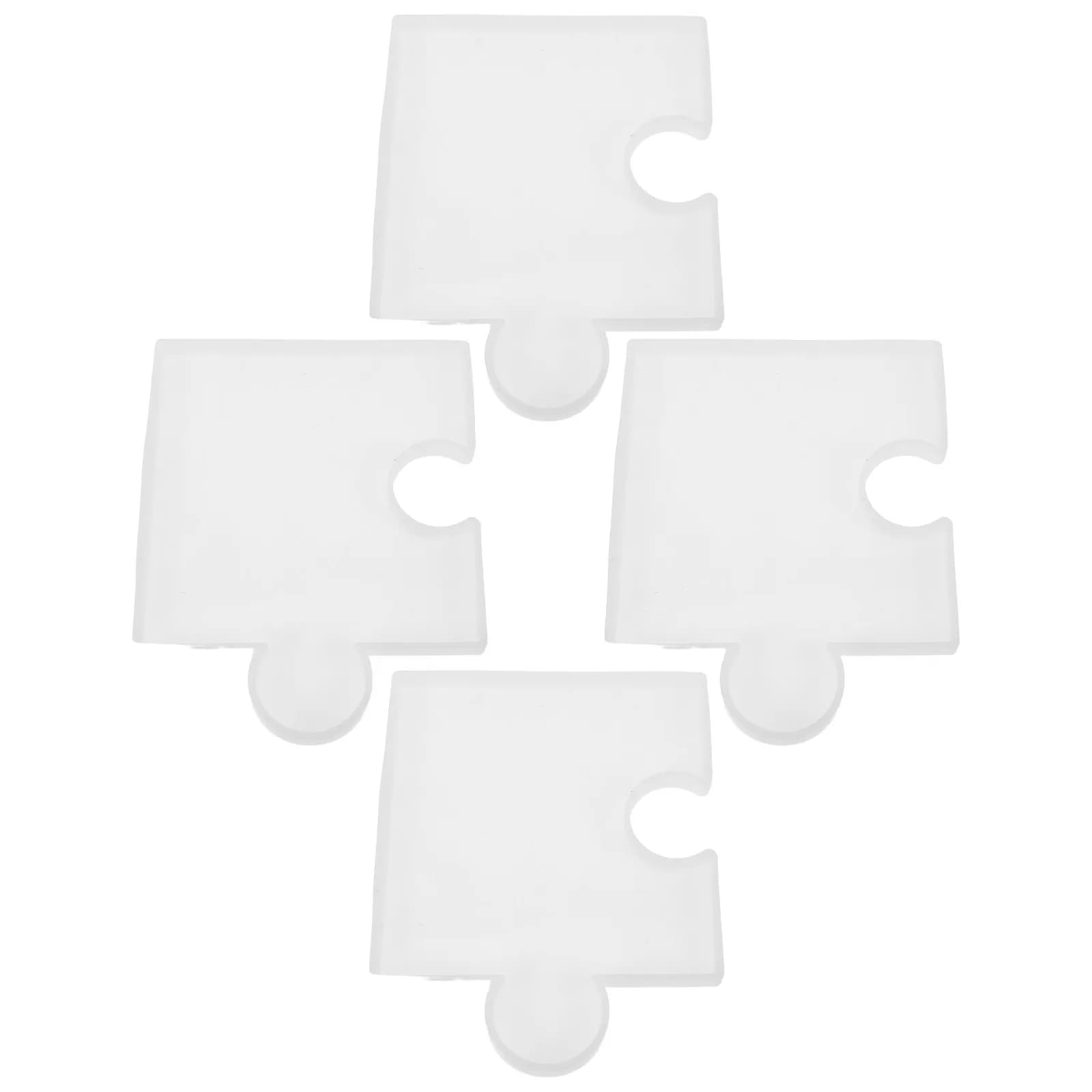 Set di 4 Stampi in Silicone per Sottobicchieri a Puzzle, per Resina DIY e Decorazioni per la Casa - 5,5x4,32 Pollici, Stampi Flessibili Antiaderenti per Sottobicchieri in Resina Epossidica