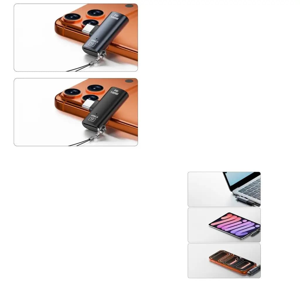 Type C Memory Card Reader Transfer Photo Video TF Card Simultaneously Read