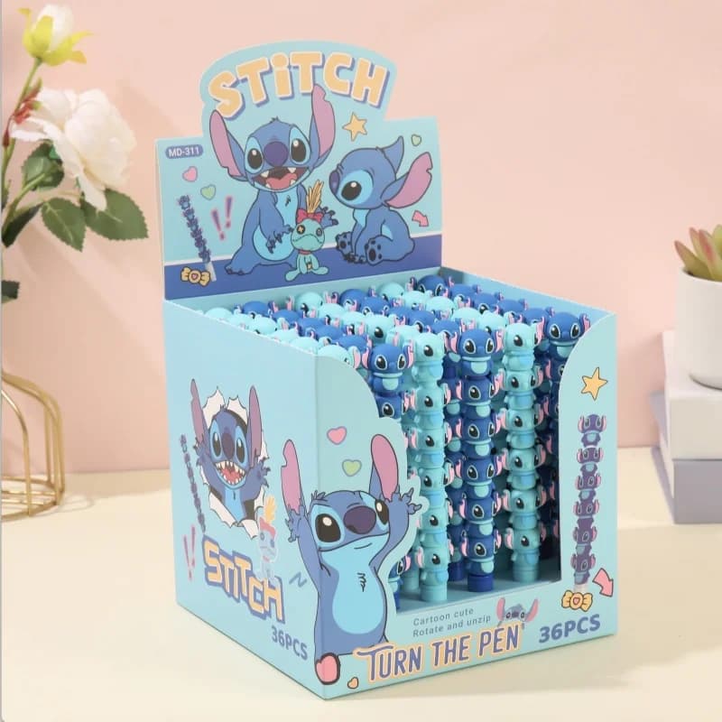 12 pz/lotto penne Gel Kawaii Disney Stitch per scrivere cartoni animati 0.5mm inchiostro nero penna neutra forniture scolastiche per ufficio