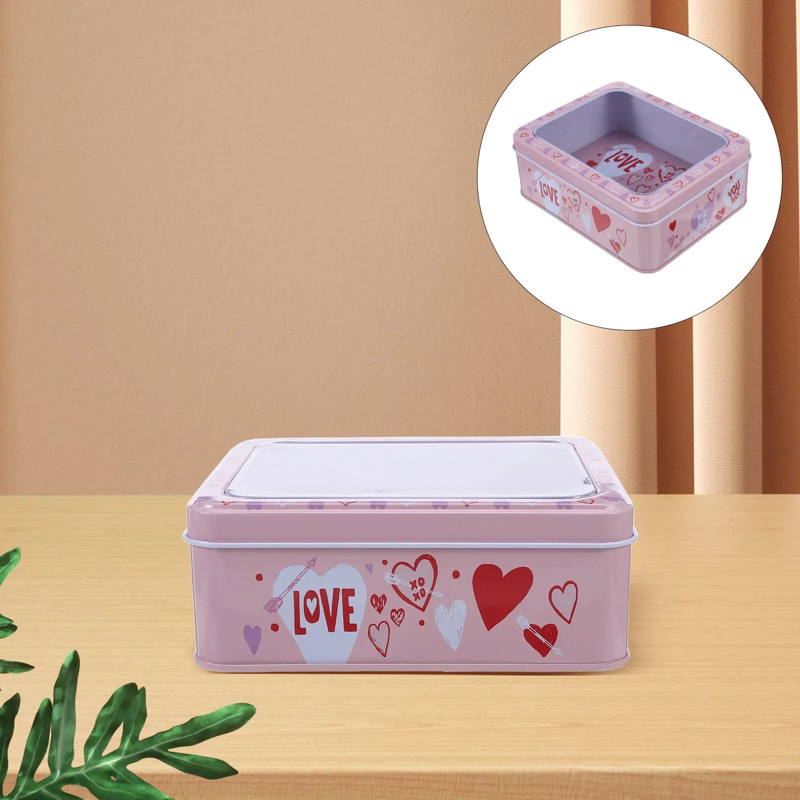 Scatola di Latta per Biscotti di San Valentino, Elegante Confezione Regalo in Latta, Contenitore Romantico per Caramelle e Biscotti, Scatola Metallica per Dolcetti Festivi