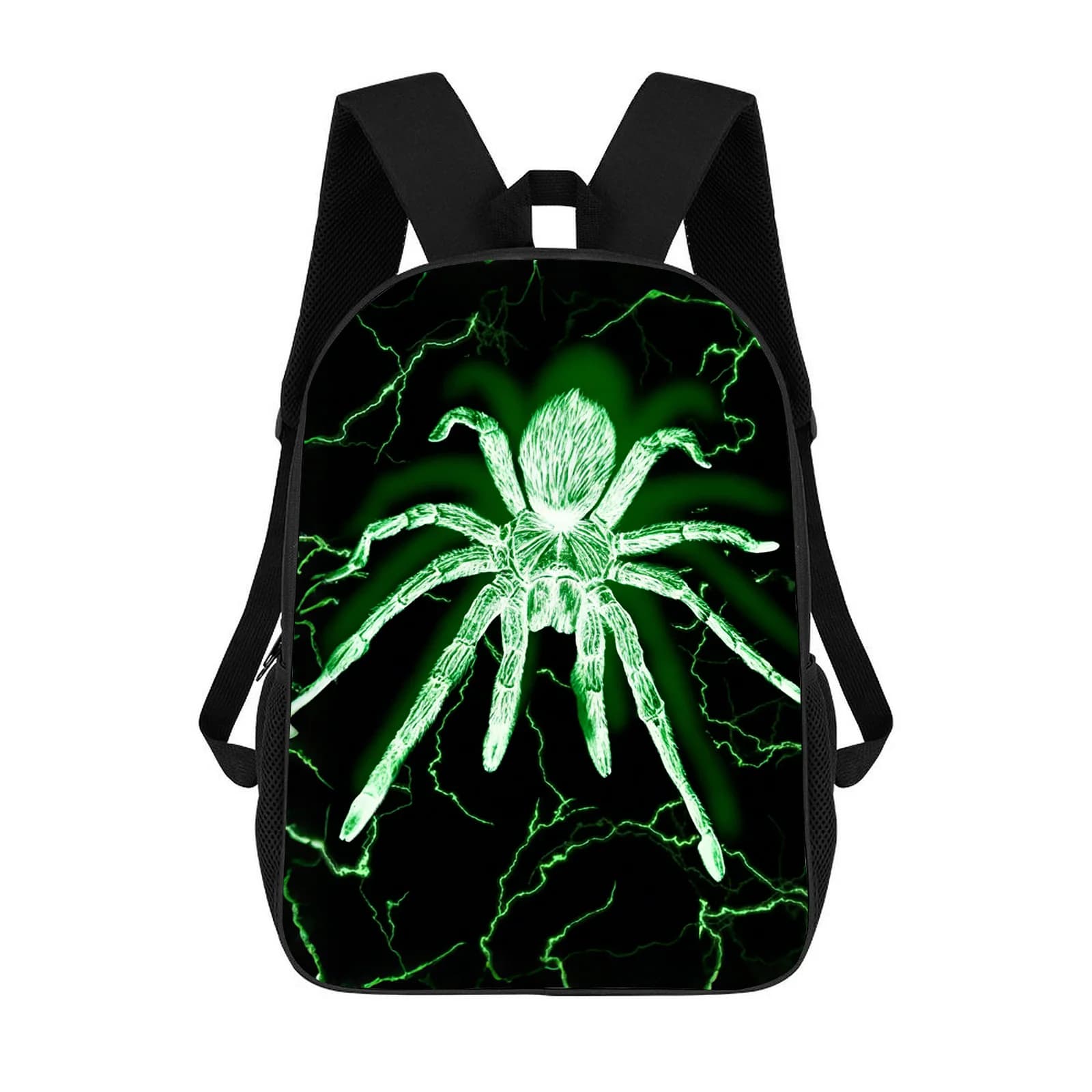 Zaino con motivo a ragno: borsa da scuola casual, unisex - leggero, con chiusura a cerniera, tracolla regolabile, stampa colorata