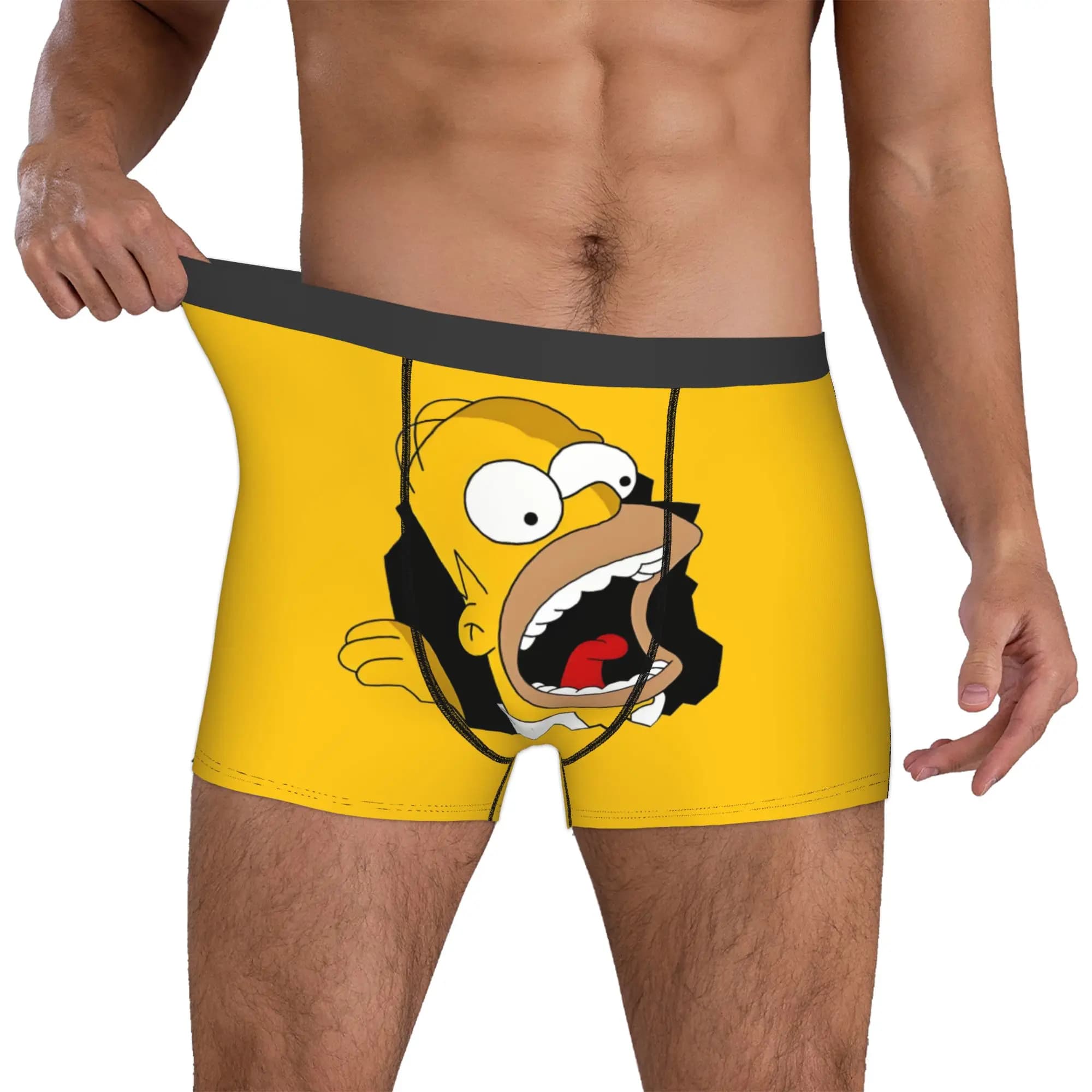 Intimo personalizzato S-Simpsons da uomo, boxer elasticizzati, pantaloncini, mutandine morbide per uomo