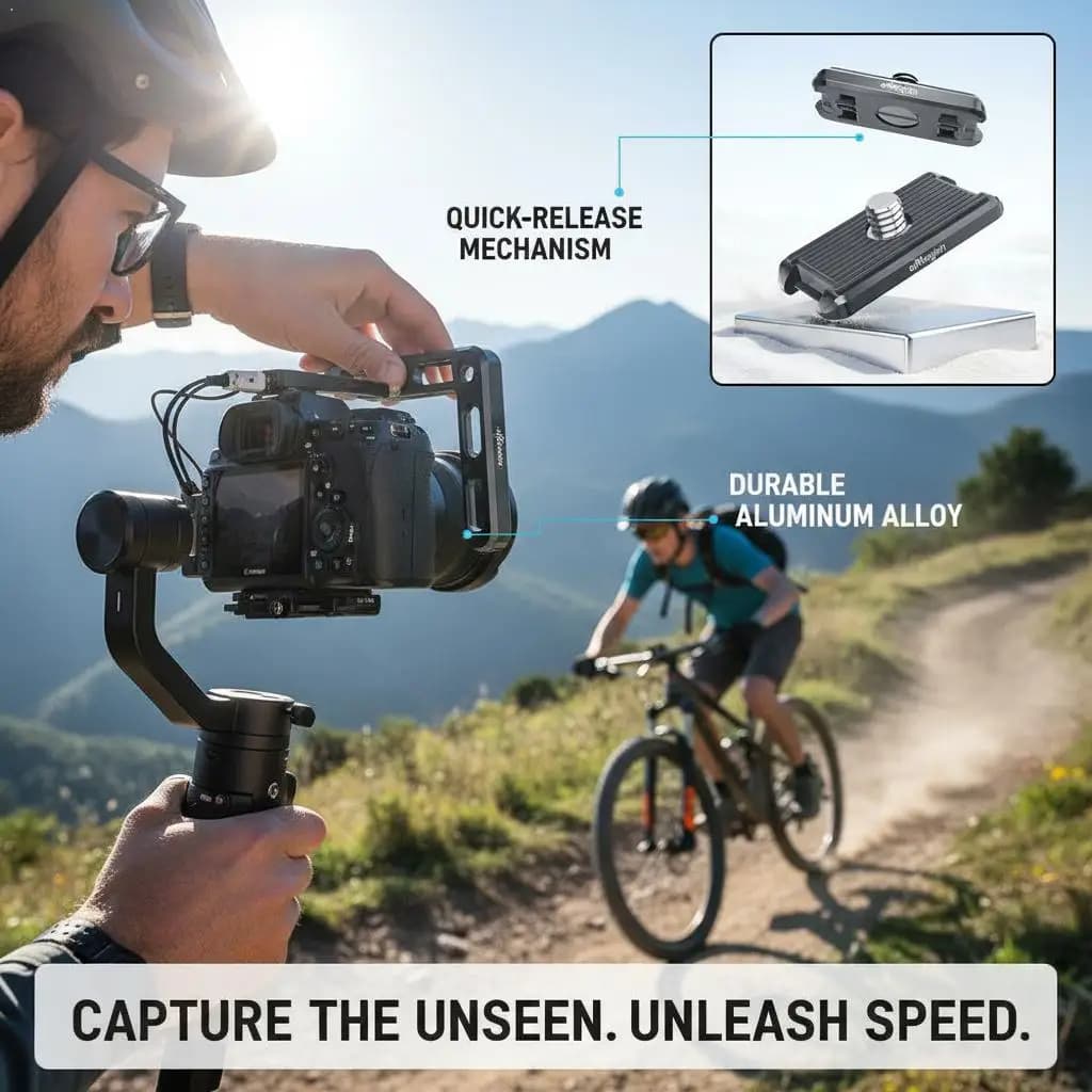 Quick Hook Metal Magnetic Base for Insta360, Camera Adapter with Attack 1/4, DJI Action Accessories