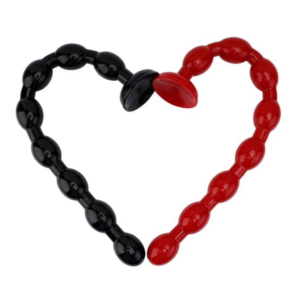 Extra Long Anal Beads Plug PVC Soft Waterproof with Suction Cup for Adults Men Women Couples Gradual Dilation Butt Plug Trainer