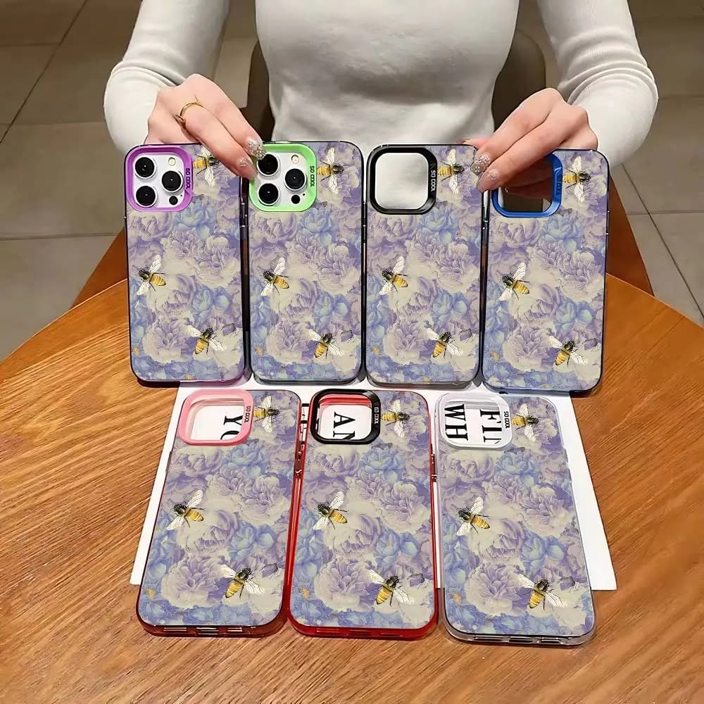 EPC Bridgerton A Flor Da Temporada Phone Case Fashion IMD Color Silver Shell For IPhone 16 15 14 13 12 11 Pro Max Plus