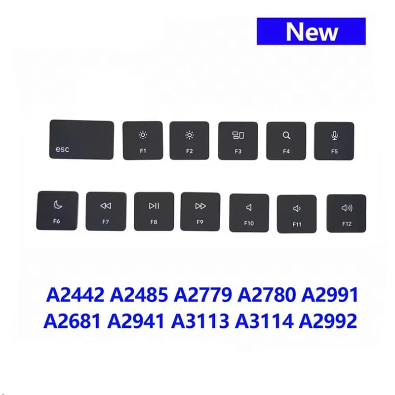 For Macbook Pro Air 13" 14" 15" 16" Black Keys Keycap Key Cap ESC F1-F12 A2442 A2485 A2681 A2941 A2780 A2992 A3113 A3114