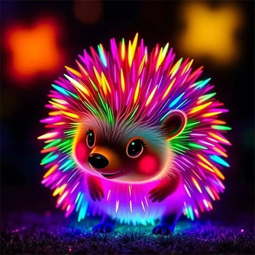 Colorful Hedgehog DIY Diamond Art Paintings Kits Crafts Cute Animal Fantasy Cozy Mosaic Embroidery Cross Stitch Christmas Gift