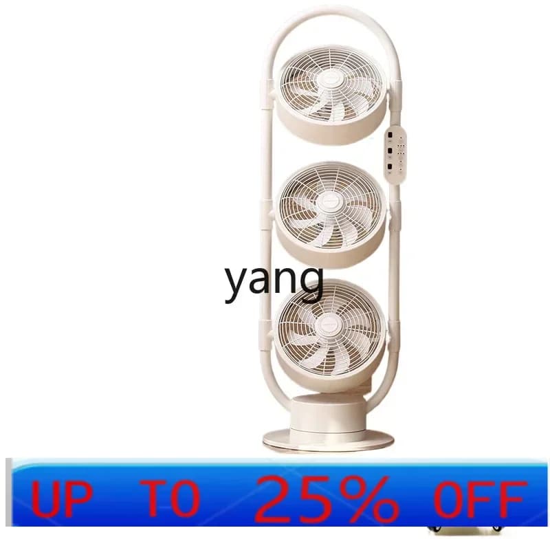 Ventilatore a tre teste in metallo CX, silenzioso, da pavimento, per uso domestico, con 3 teste e funzione di circolazione dell'aria.