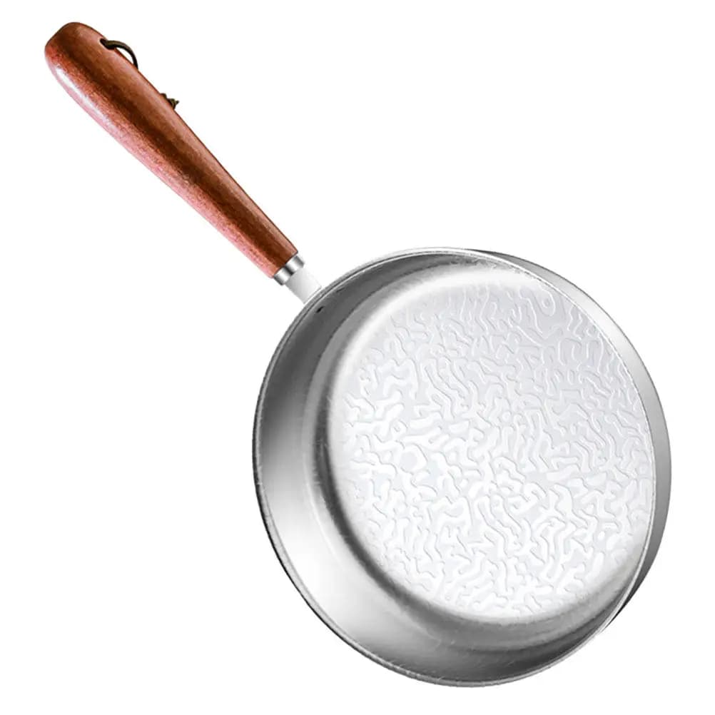 Mini Stainless Steel Frying Pan Snowflake Pattern Non-Coated Healthy Cooking Egg Pan Small Kitchen Single Serving Fryer