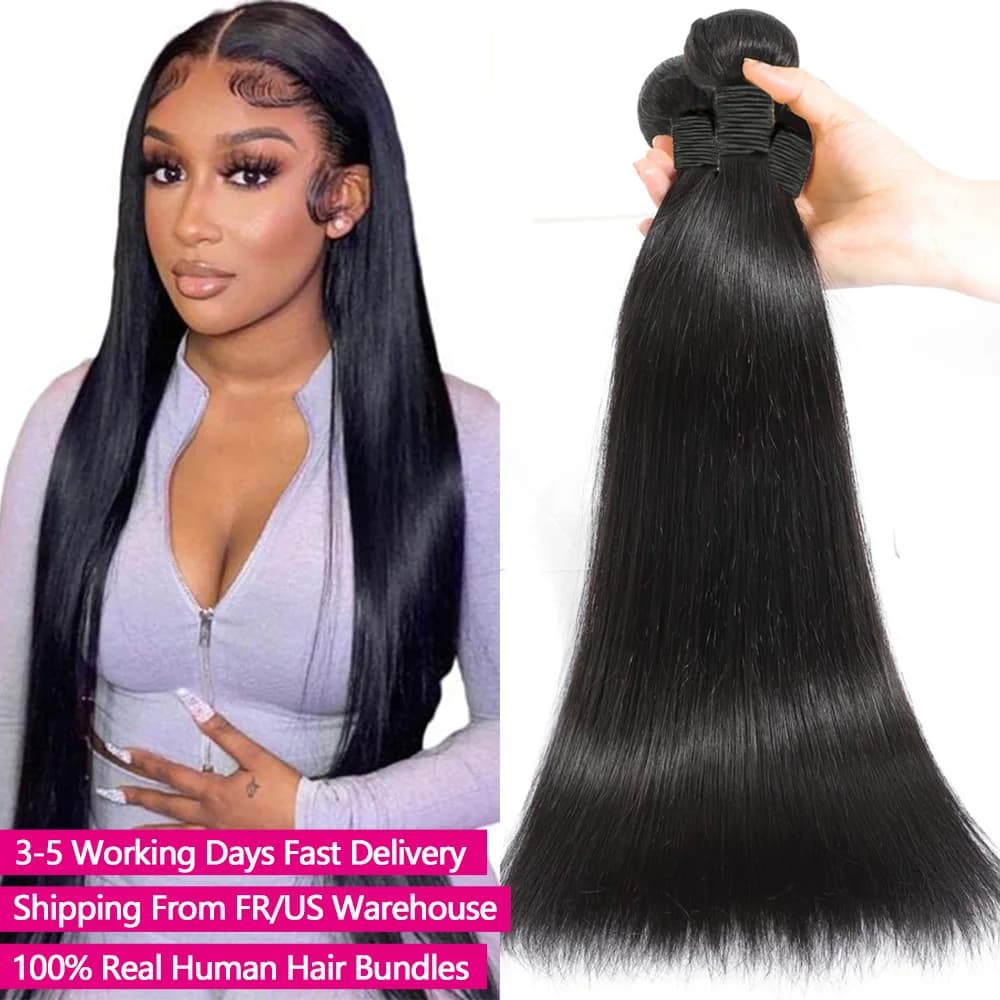 24 26 28 inches human hair bundles 10A raw Brazilian hair fabric fasci from human hair smooth 100% hair extensions Remy