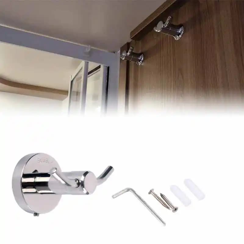Gancio per asciugamani da parete 1PC Elegante accessorio da bagno in metallo cromato lucido Installazione semplice Accessori per camper