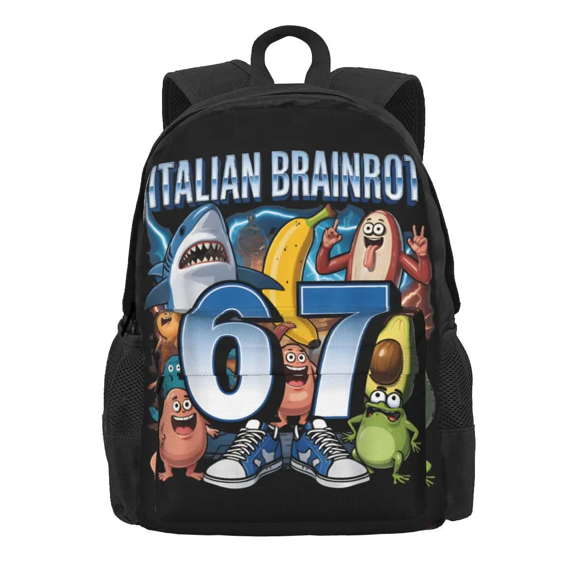 67 Brainrot Italiano Divertente Sei Zaino Mochila 3D Stampa Borsa da scuola per bambini Computer Mochila Ragazzi Ragazze Borsa a tracolla impermeabile