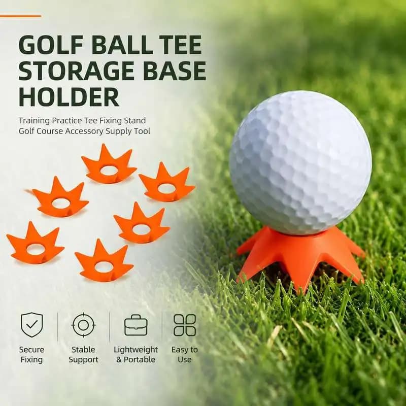 Golf Ball Tee Storage Base Holder Training Practice Tee Fixing Stand Golf Course Accessory Supply Tool