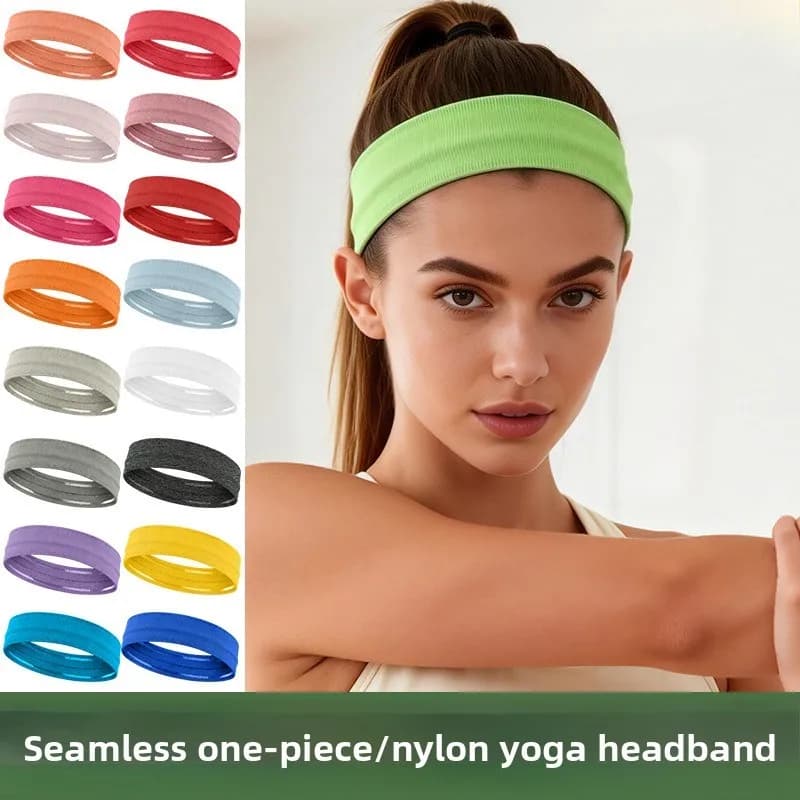 4pc Summer Sports Antiperspirant Belt Outdoor Running Nylon Sweat-absorbent Headband Women's Quick-drying Anti-slip Hairband