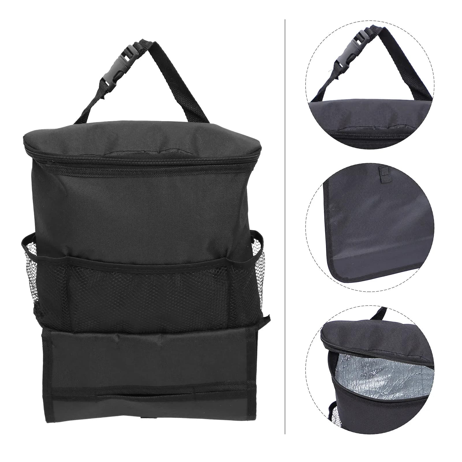 Organizer da appendere per auto, borsa termica per sedile posteriore con isolamento termico, portaoggetti multi-scomparto per snack, bevande, telefoni, penne