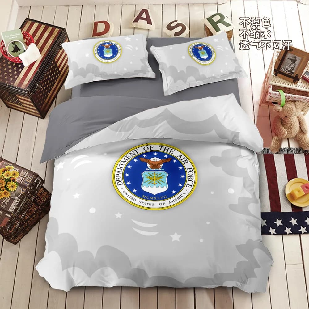American Badge Painting Duvet Cover Military Badge Pattern Bedding Set Comforter Cover for Gifts Single Twin Full Queen King Siz