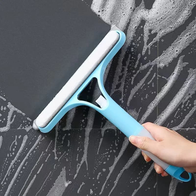 Detergente per vetri a doppia faccia Raschietto per vetri per auto Tergicristallo per specchio da bagno Strumento per dispenser spray di sapone per la pulizia profonda della casa