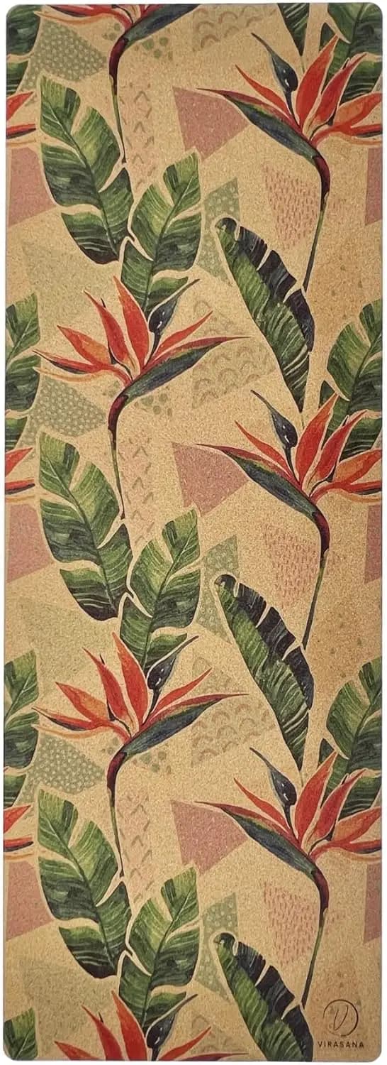 Tappetino Yoga in Sughero Ecologico, Non Tossico e Resistente al Sudore, Ideale per Hot Yoga, Pilates e Allenamenti HIIT (72x26x4mm)