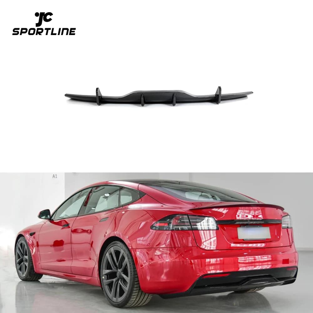 JC Sportline Carbon Fiber Rear Diffuser For Tesla Model S Plaid 2021-2023