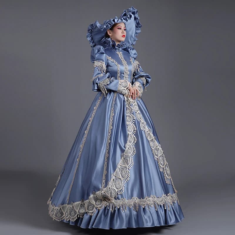 Abiti da sera medievali personalizzati con collo alto, stile Marie, per ballo, feste, teatro, Halloween, in stile vittoriano barocco