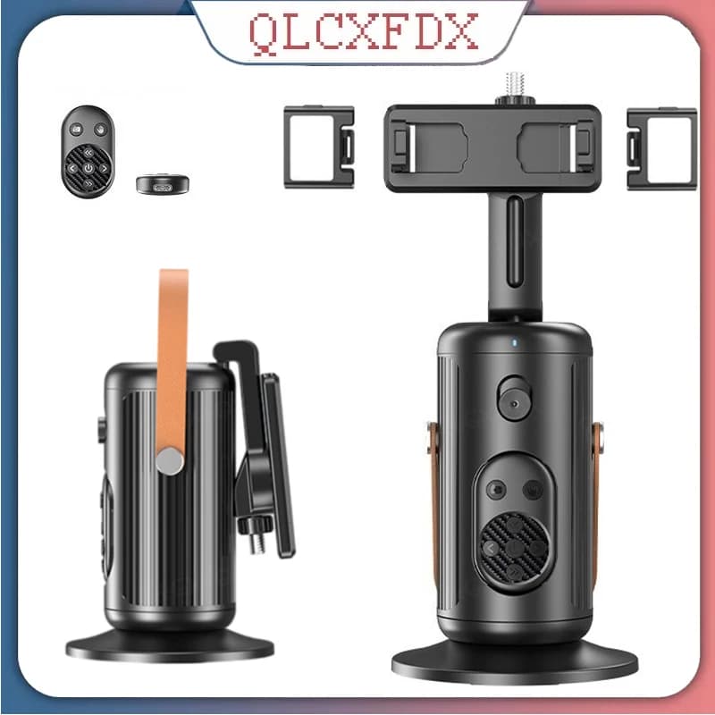 Selfieshow Gimbal 360 ° Stabilizzatore di Scatto Automatico con Tracciamento AI Rotante, Clip per Telefono Rimovibile, Mini Asta Selfie, Supporto per Telefono