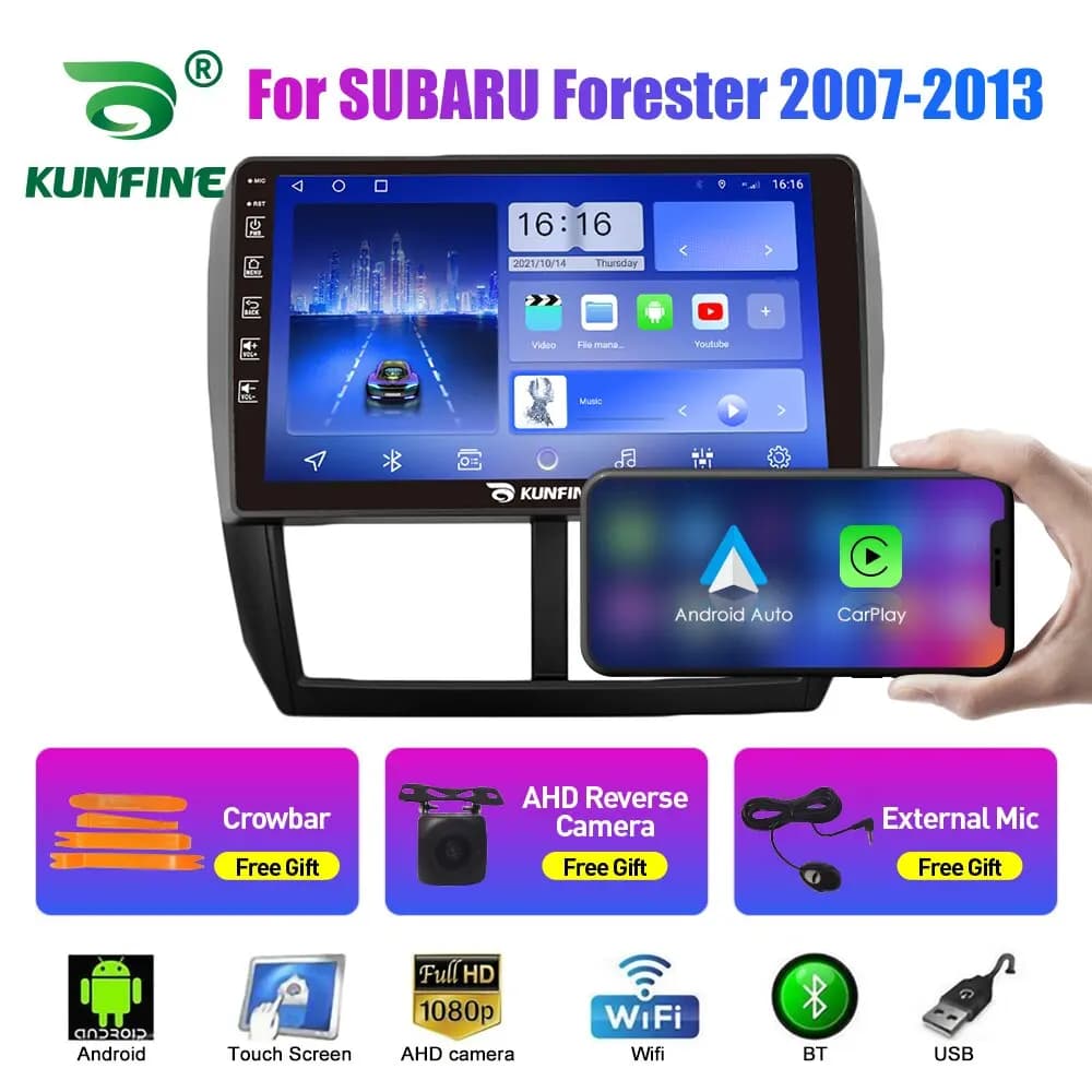 Autoradio da 10.33 pollici per SUBARU Forester 2007-13 2Din Android Octa Core Car Stereo DVD Lettore di navigazione GPS Schermo QLED Carplay