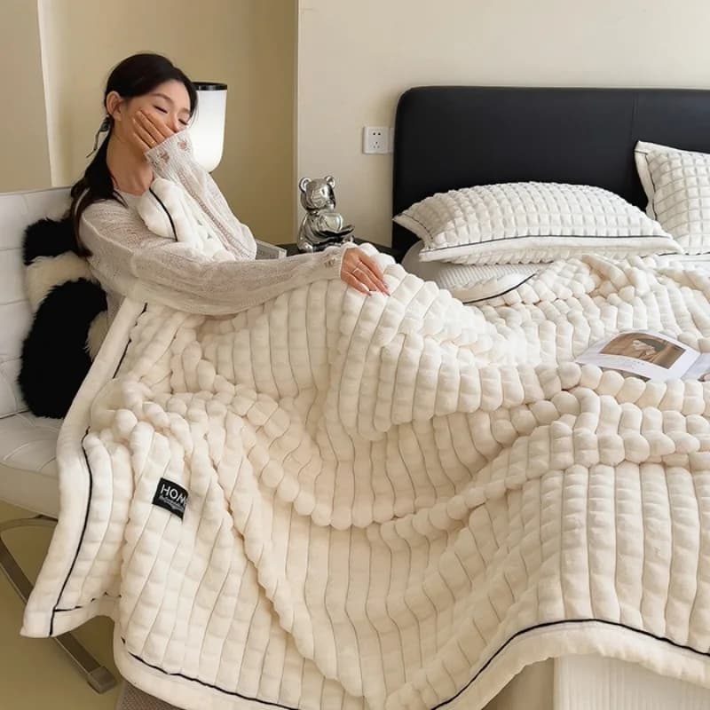 Nuova coperta multifunzionale per il tempo libero con griglia di taglio in pile di visone dorato, coperta per pisolino da ufficio, coperta in pile di tartaruga dorata di alto peso