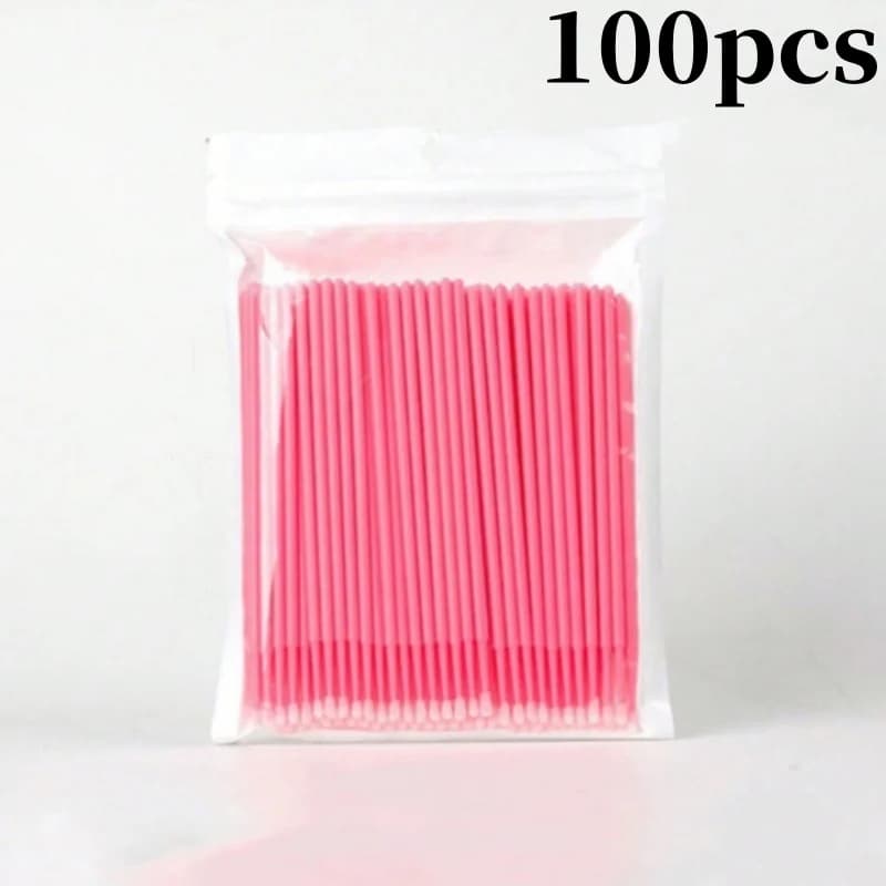100 pz. Micro Applicatori per Ciglia, Pennelli Monouso, Tamponi di Cotone per Applicazione Precisa, Accessori Cosmetici per Rossetto