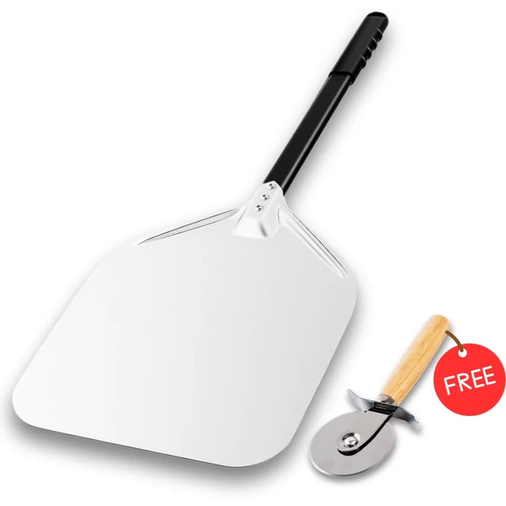 12 13 14 Buccia per pizza Manico lungo Paddle super liscio Leggero Pizza Turning Accessori per forno all'aperto Pala per pizza antiaderente