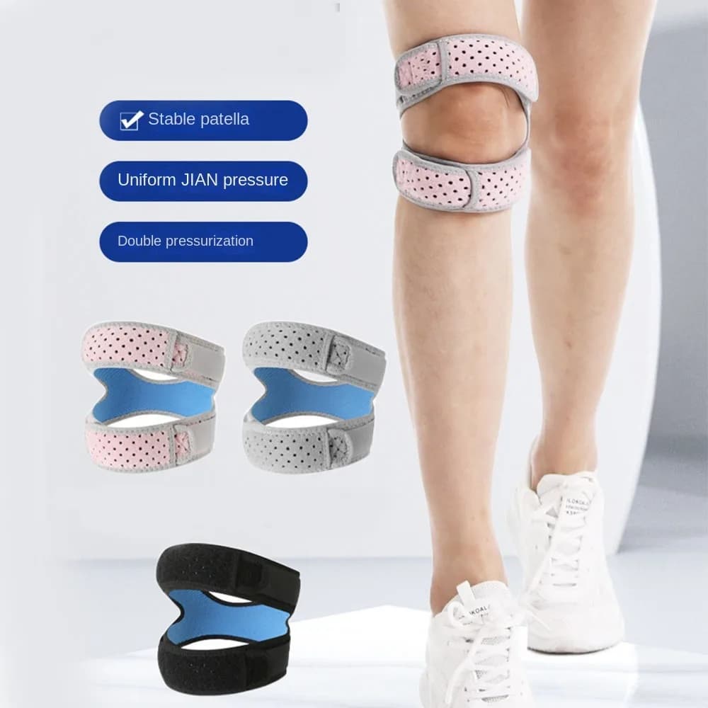 Ginocchiere Regolabili, Supporto Elastico per Rotula, Protezione Traspirante per Tendini, Fascia di Supporto Sportiva