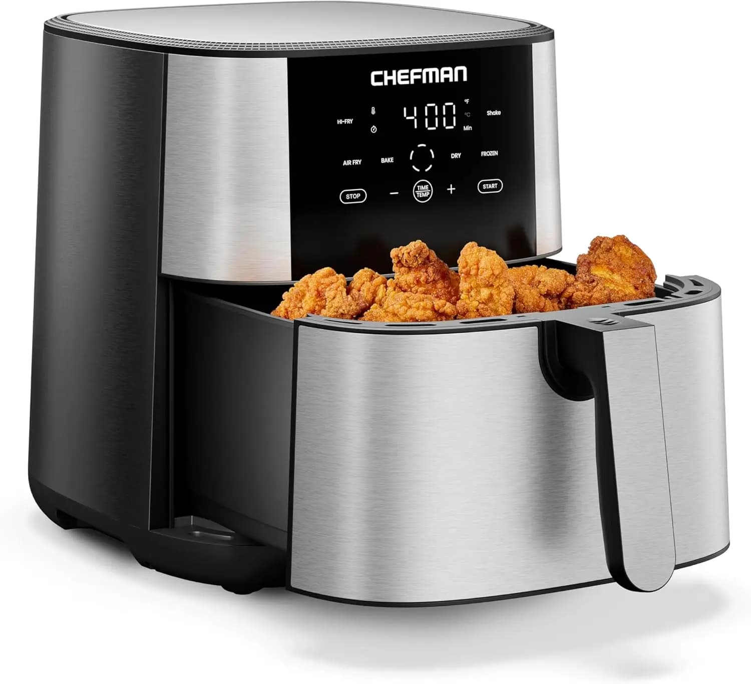 Friggitrice ad aria da 8 Qt, 4 in 1 con 450 funzioni ° F Hi-Fry, cestello antiaderente XL, lavabile in lavastoviglie