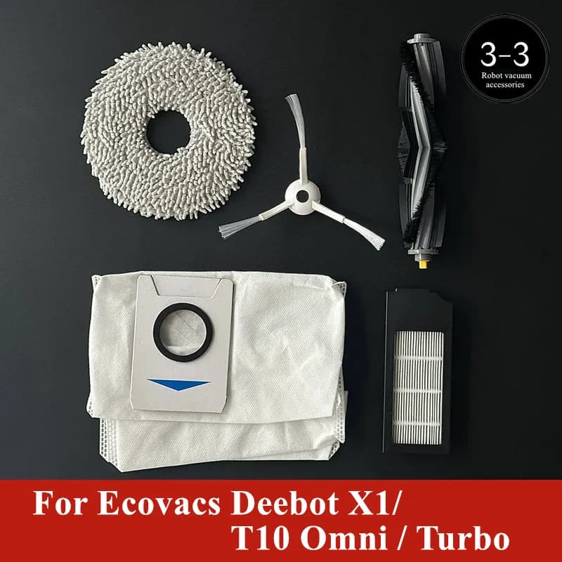 For Ecovacs Deebot X1/ T10 Omni / Turbo Accessories Robot Vacuum Cleaner Parts Mop Dust Bag Hepa Filter Main Side Brush Dustbin