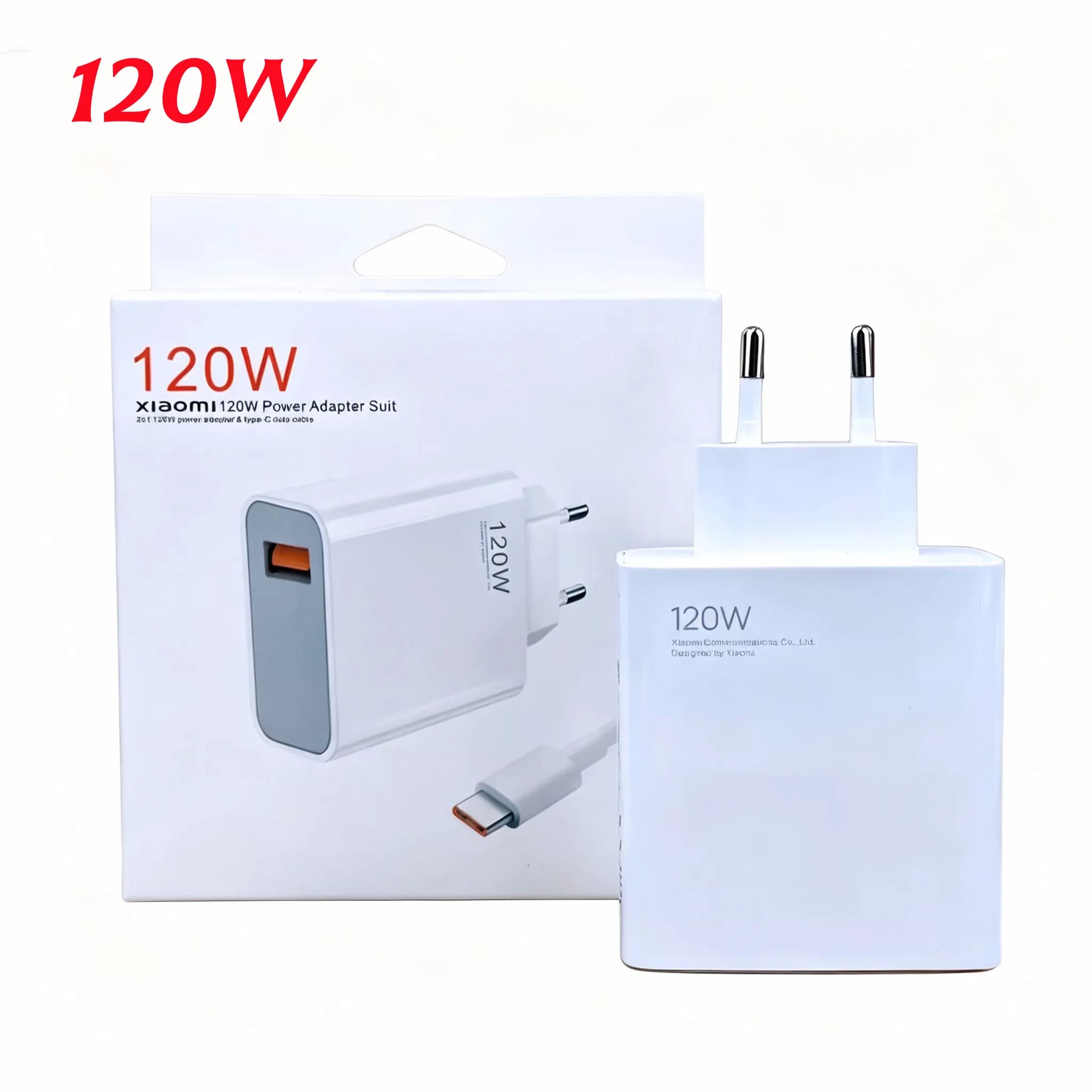 Caricabatterie Rapido Turbo da 120W per Xiaomi, Adattatore da Muro EU Hypercharge con Cavo Type-C da 6A, Compatibile con Mi 15 14 13 12 Ultra 11T Pro