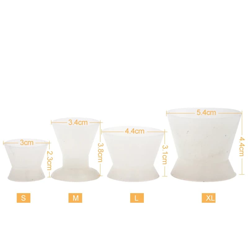 4 pcs/set Materials Dentali Auto-solidifying Cups Anti-stick Mixing Bowl In Silicone Cup Dappen Plates Whitening Of Tooth Laboratory Tools