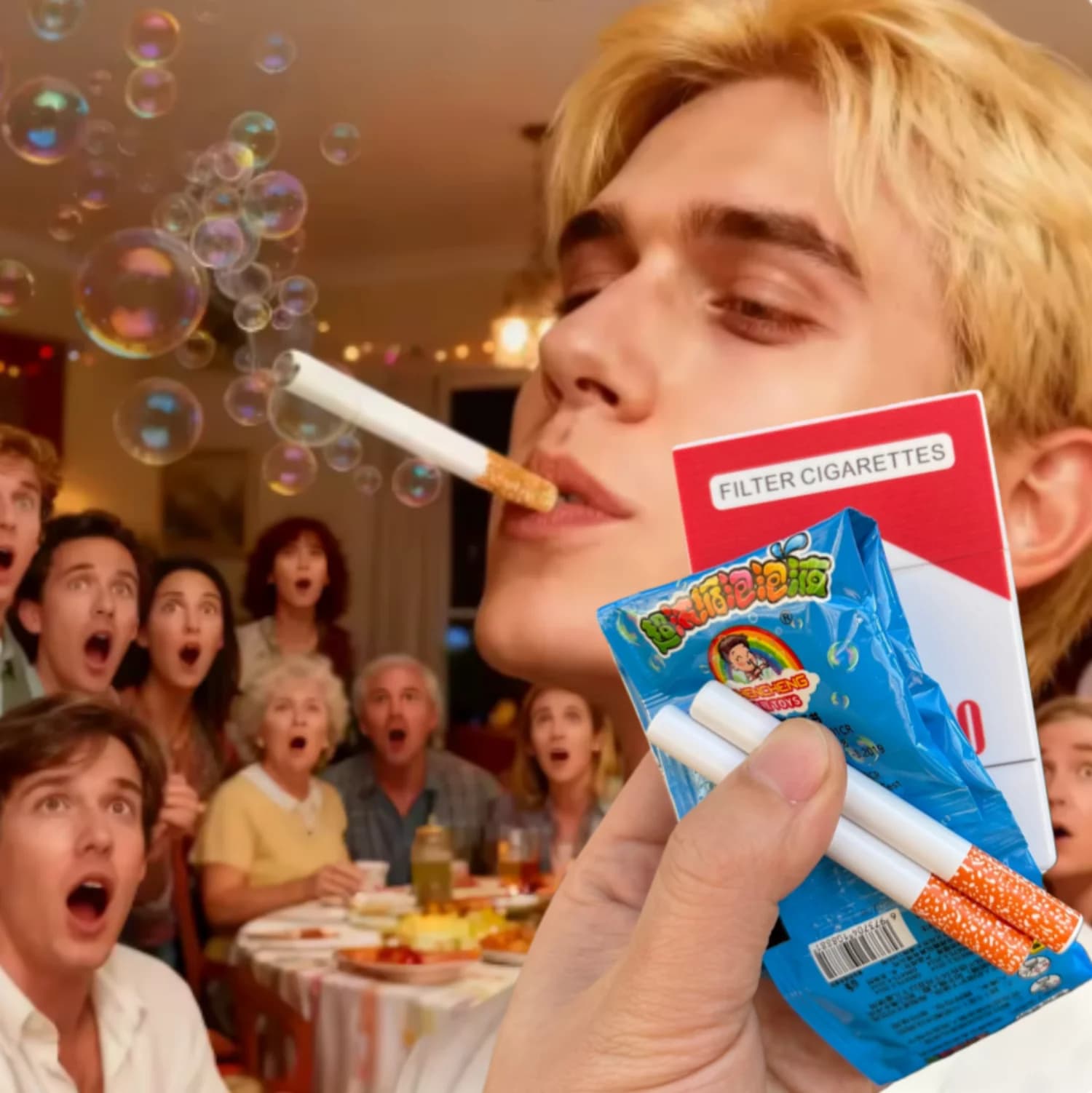 Cigarette box bubble toy-Funny stress-relieving toys,recyclable, Party gifts Bubble Cigarette Pack Funny Gag Toy Stress Relief