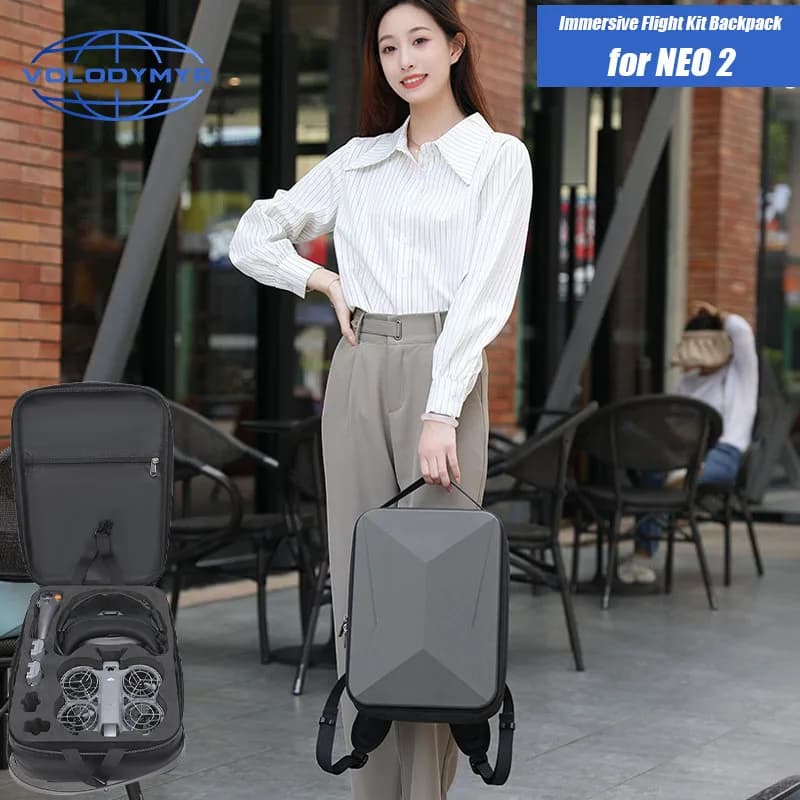 VOLODYMYR Hard-Shell Backpack for DJI NEO 2 Motion Fly More Combo Drone Shockproof Protective Case Portable Storage Bag