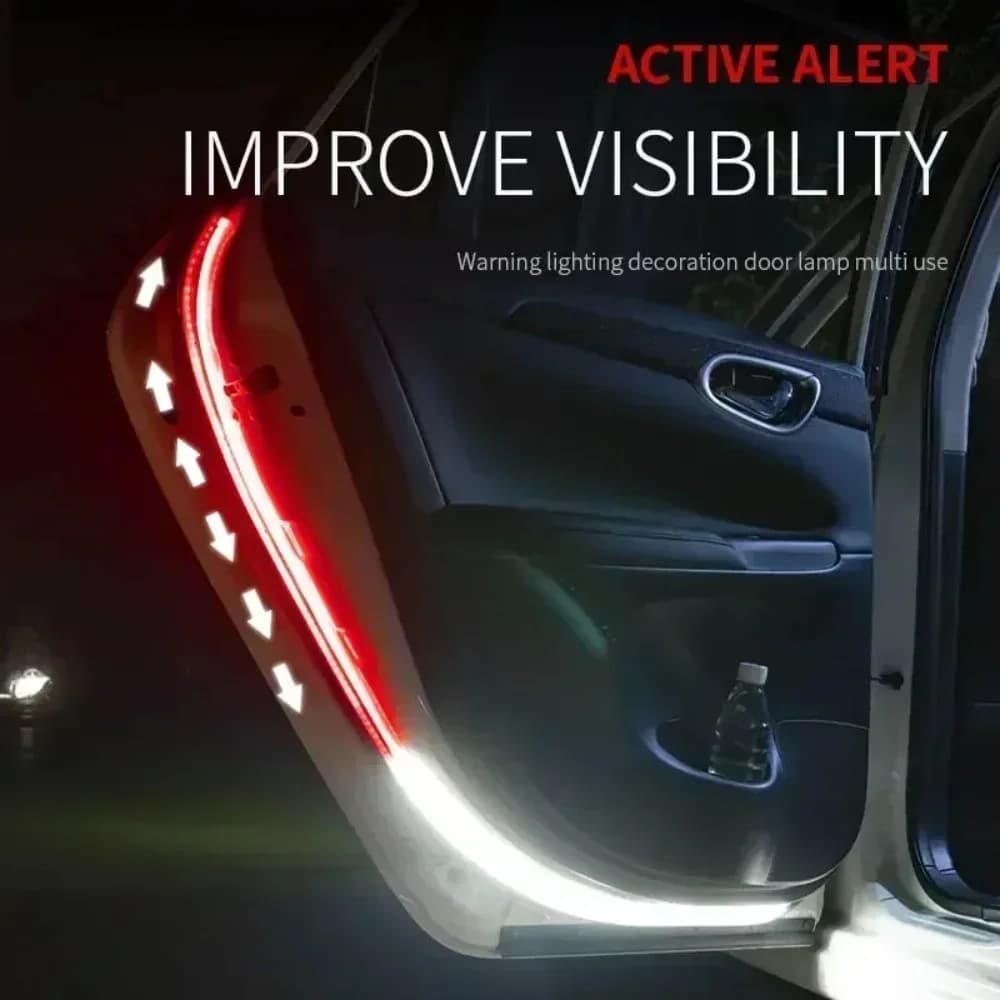 120cm LED Car Door Opening Warning Light Strip New Atmosphere Lamp Decoration Welcome Decor Ambient Safety Auto Accessories