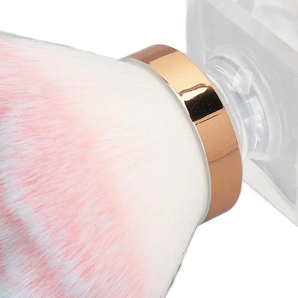 2pcs Pink Soft Bristle Nail Dust Removal Brush Comfortable Handle Pink Rose Nail Art Dust Cleaner Brush Soft Duster Brush