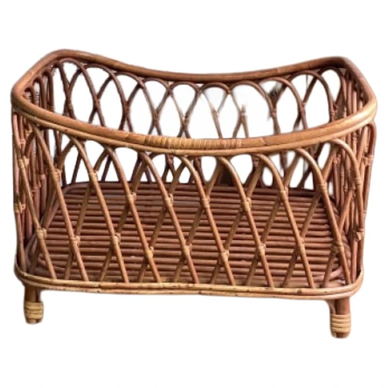 Letto per animali domestici con tessitura in rattan, divano per cani intrecciato a mano, sedia in rattan, letto per gatti, principessa, piccolo letto in rattan
