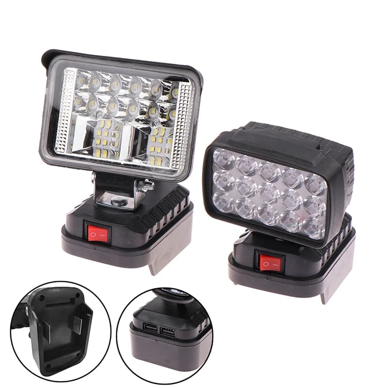 1Piece Dual USB Power Bank For Lithium Battery Emergency Lights 2-7Inch Large Lens Car LED Work Lamp Light Torch‘