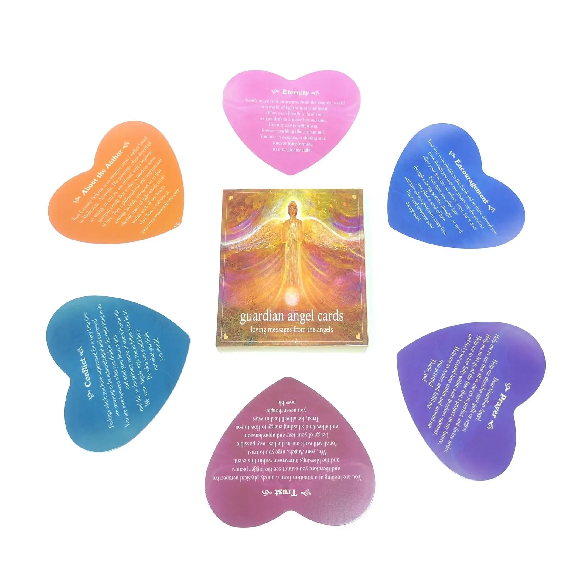 Guardian Angel Cards Un mazza da 46 Oracle Giochi da tavolo con carte a forma di cuore
