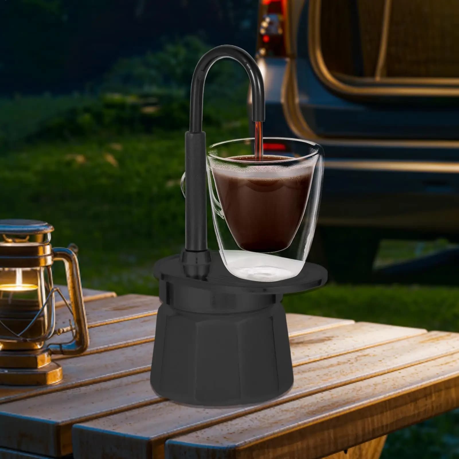 Caffettiera a goccia Caffettiera compatta Pentola in tubo di alluminio per uso alimentare per cucina Picnic Casa Cortile Giardino Principiante all'aperto
