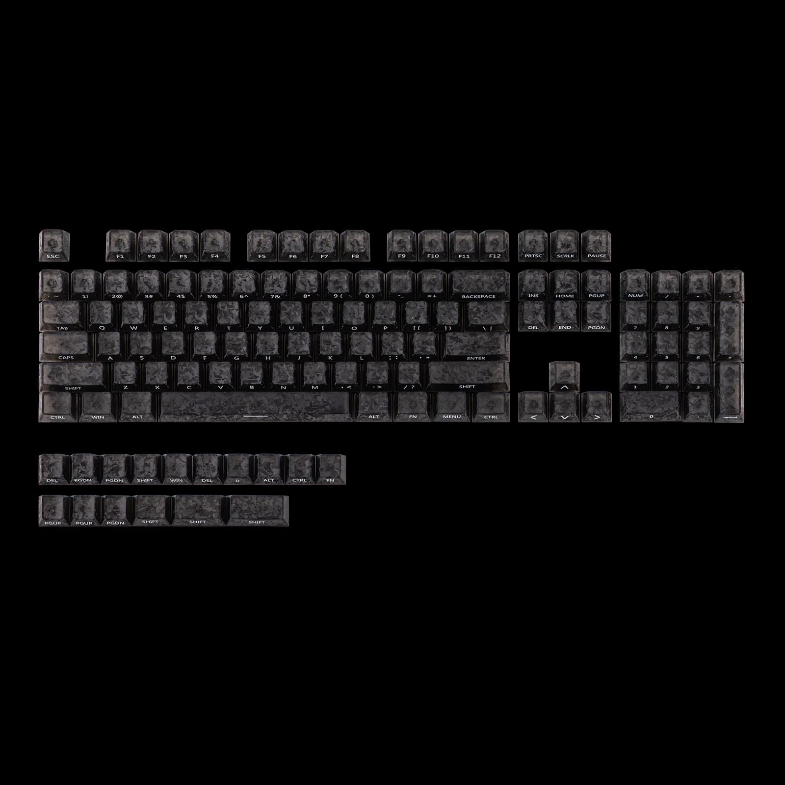 Set di tasti EPOMAKER SmokFiber da 120 tasti, profilo Cherry, stampa laterale, trasparenti, in materiale PC, per tastiere meccaniche